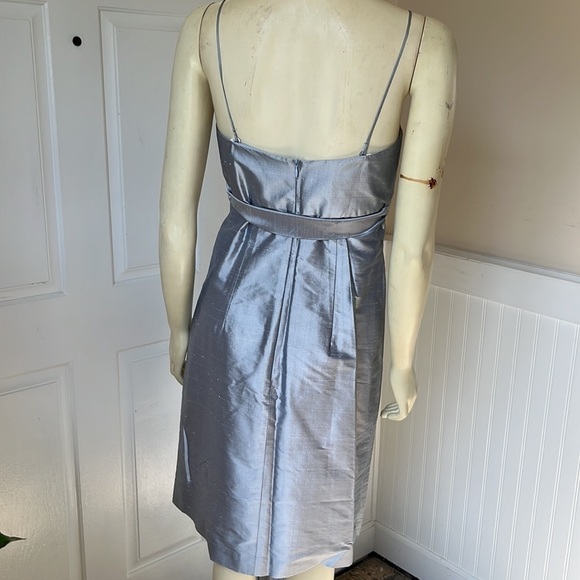 SIRI Women’s Silk Strapless Hepburn Silver Gray A-Line Sheath Dress 6 - Picture 2 of 13